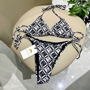 Marine Serre Monochrome Geometric Bikini